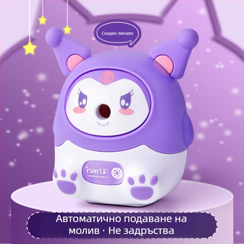 Kulomi Sanrio острилка за моливи - дървена, ръчно въртяща се, за ученици