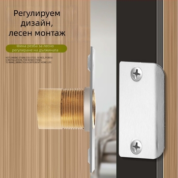 Неръждаема стомана магнитен държач за скрити дървени врати, регулируем горен магнитен захват, пружинен магнит за врати KTV