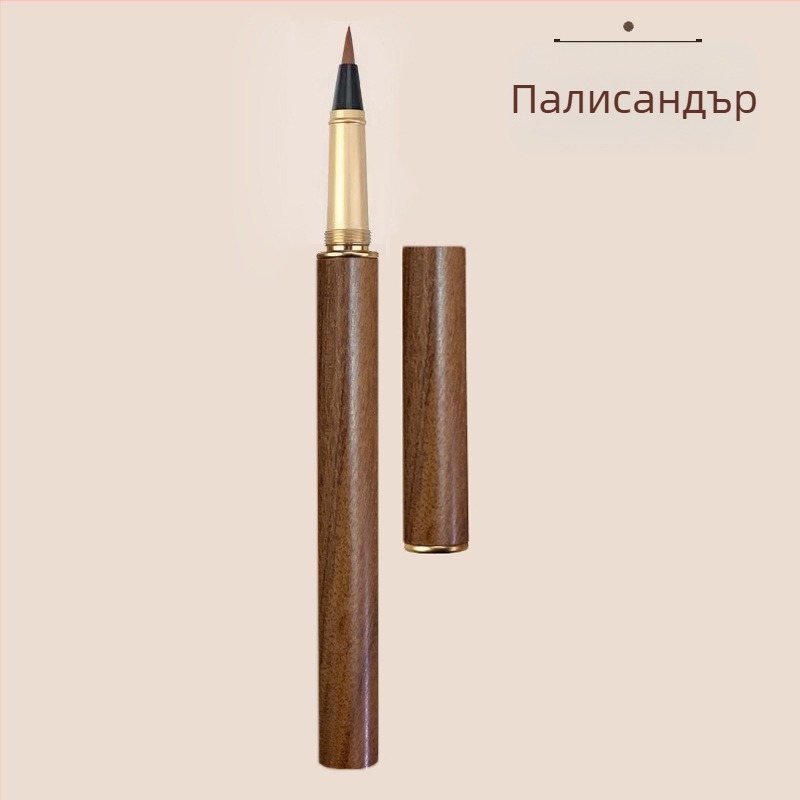 Дървена мека четка-писалка за китайска калigрафия със стоманено перо, въртяща се система за подхранване на мастило, готова за гравиране