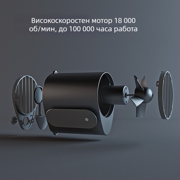 Поясен USB зареждаем вентилатор за открити спортове, преносим с мощен въздушен поток; подходящ за носене около талията или около врата
