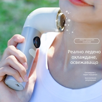 Портативен USB ръчен вентилатор с вградена батерия, цифров дисплей, 5 лопатки, ултраскоростен за външна употреба, ледено охлаждане