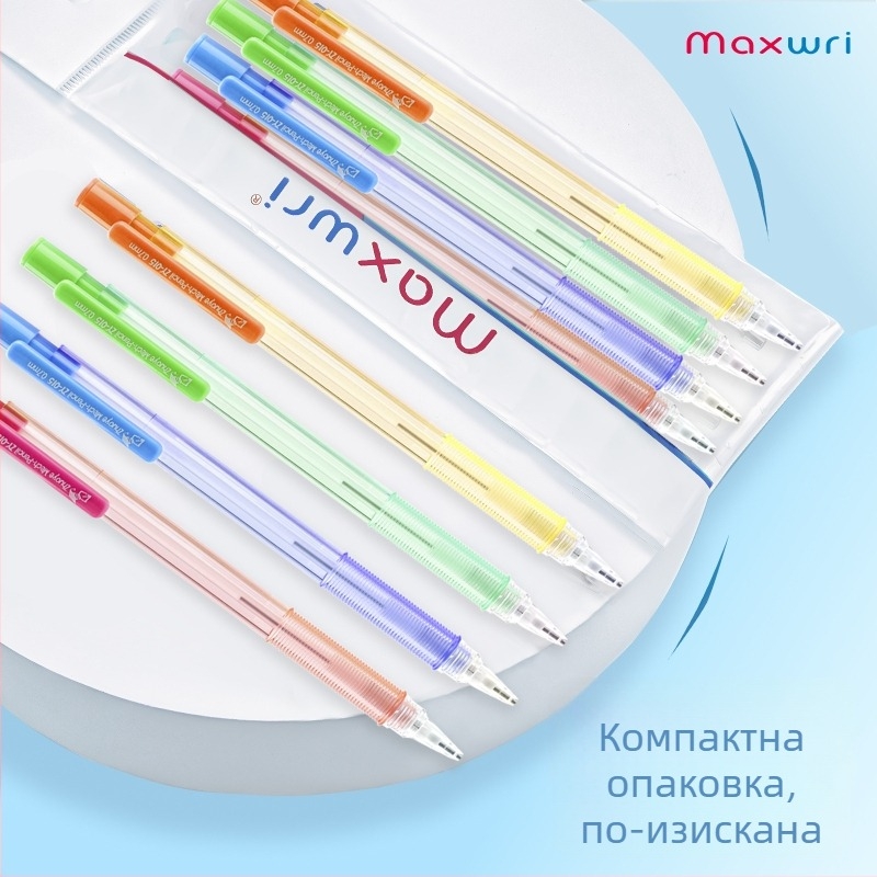 Maxwri Mw-2106 механичен молив, 0,7 mm, пластмасов корпус, Macaron цветове, екологично чист, за писане, офис и учене