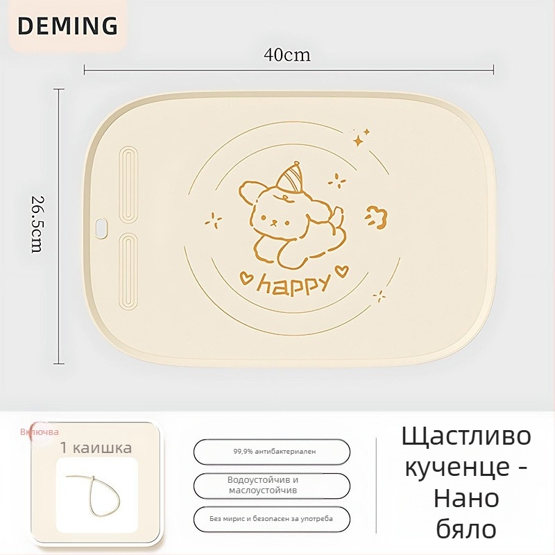 Силиконова подложка за месене и разточване на тесто, удебелена, хранителен клас, за домашна употреба и печене.