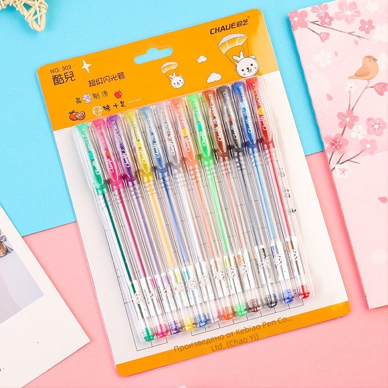 Super Art 303 Цветни глитър писалки с плодова миризма за дневник и DIY бележки, цветни маркери и подчертващи, комплект 7 или 12 броя
