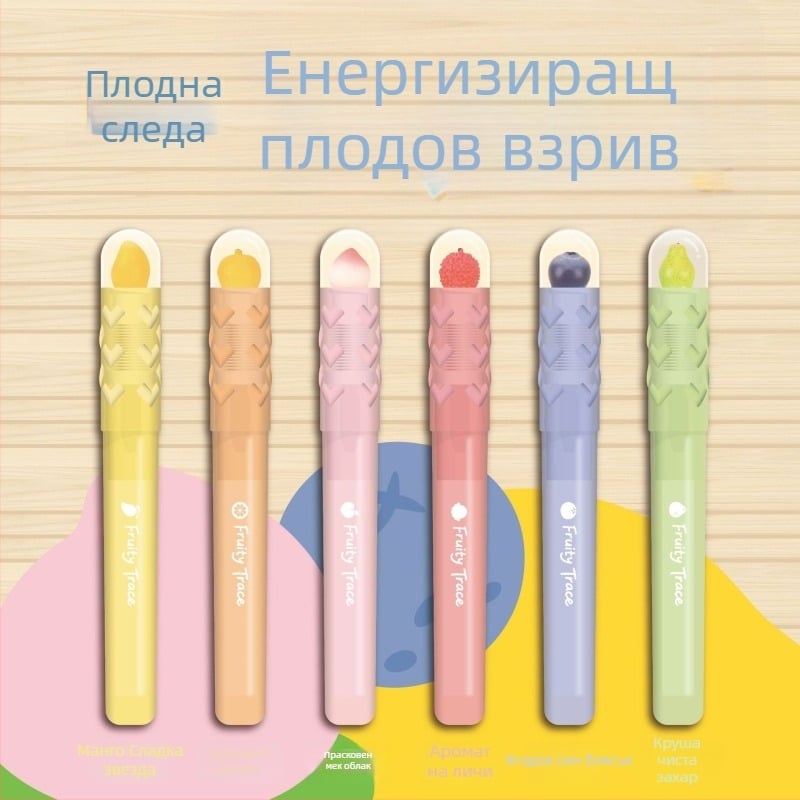 Маркър за подчертаване с плодово ухание, мек връх, цветен маркер за дневник