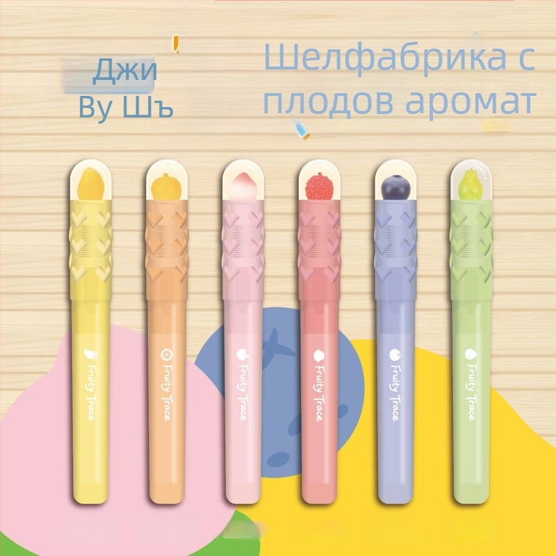 Маркър за подчертаване с плодово ухание, мек връх, цветен маркер за дневник
