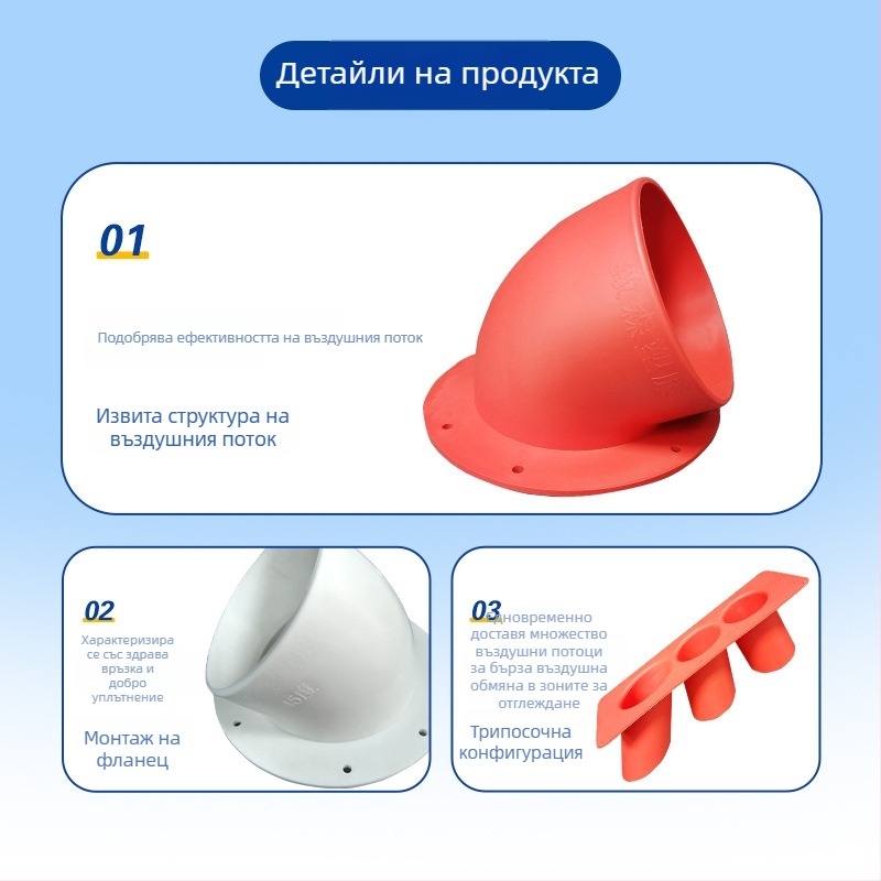 PP прецизен изход за животновъдна вентилация, многоъгълен насочващ въздушен дизайн, устойчив на корозия и стареене, система за вентилация