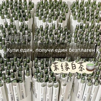 Jasmine White Tea безклипсова retractable писалка, 0.5 мм, черна гел писалка за ученици