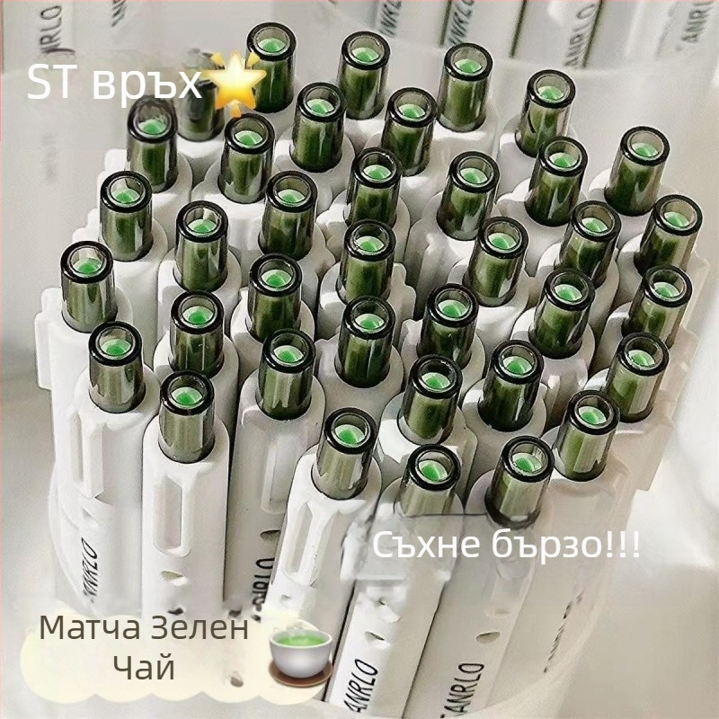 Jasmine White Tea безклипсова retractable писалка, 0.5 мм, черна гел писалка за ученици