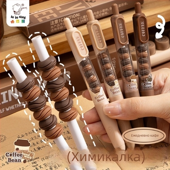 Kappa Bear пластмасова клик-гел писалка, черно мастило, за ежедневна употреба