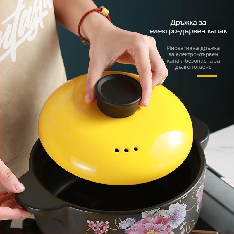 Керамичен капак за тенджера с изолация и защита от изгаряне, подходящ за супи, мляко и яхнии