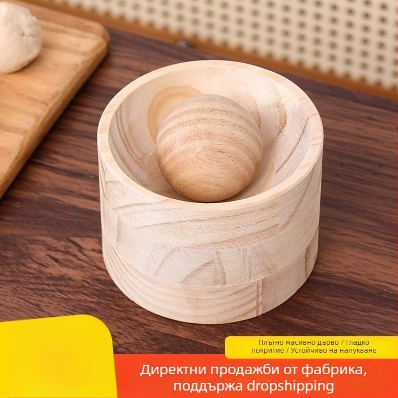 Дървен уред за пелмени кори, ръчно изработен кръгъл валяк за тесто, домашен прес за кори за пелмени