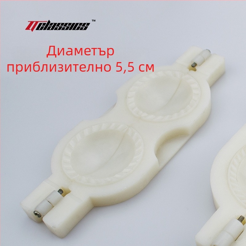 Форма за пелмени с дървена рамка, ръб със зъбчета от мед и пластмасова форма за цветни кори