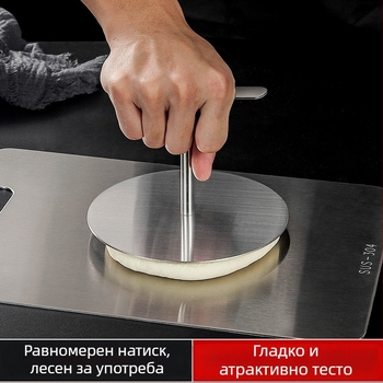 304 неръждаема стомана кръгла преса за печива, ръчна преса за плосък хляб, за домашна и търговска употреба