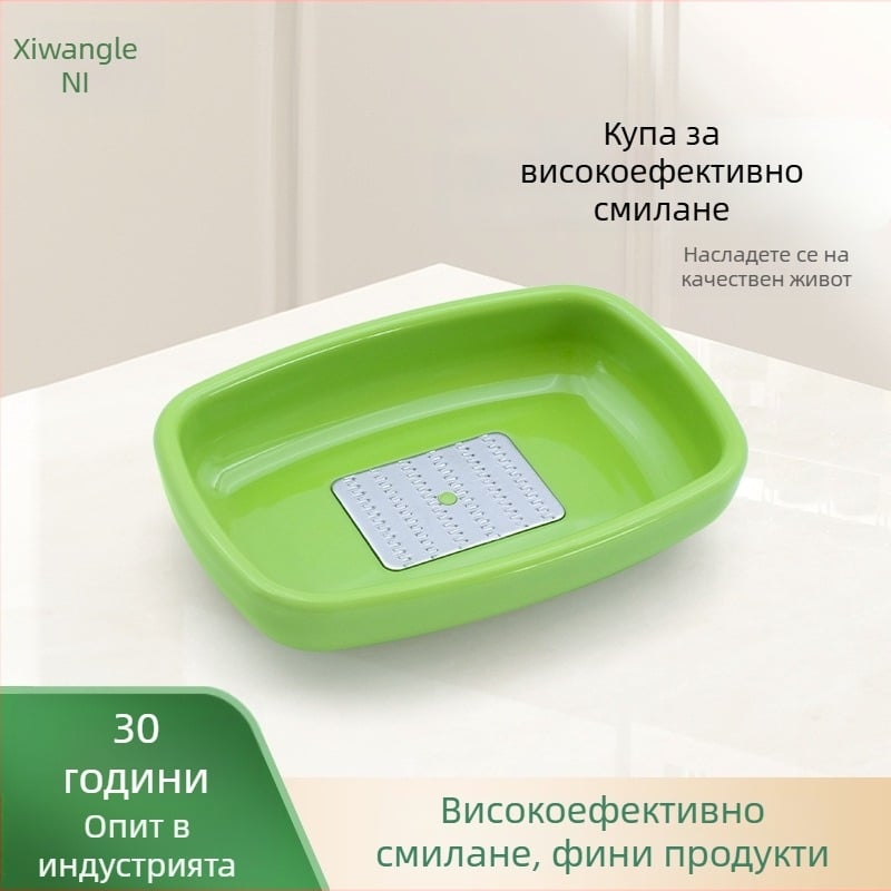 Японски стил ръчна мелница за джинджифир и чесън, мини кухненски инструмент с дип купичка