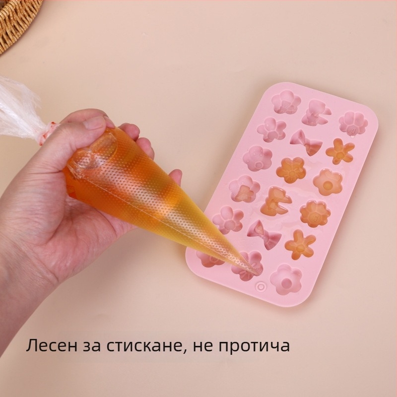 Еднократна удебелена чанта за украса за тестени изделия и торти, подходяща за шоколад и конфитюр, комплект 100 броя