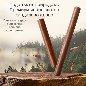 Ролер за тесто от масивно черно сандалово дърво за кори за пелмени, домашно печене, без лак и восък, не залепва за тестото