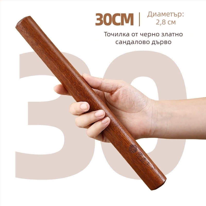 Ролер за тесто от масивно черно сандалово дърво за кори за пелмени, домашно печене, без лак и восък, не залепва за тестото
