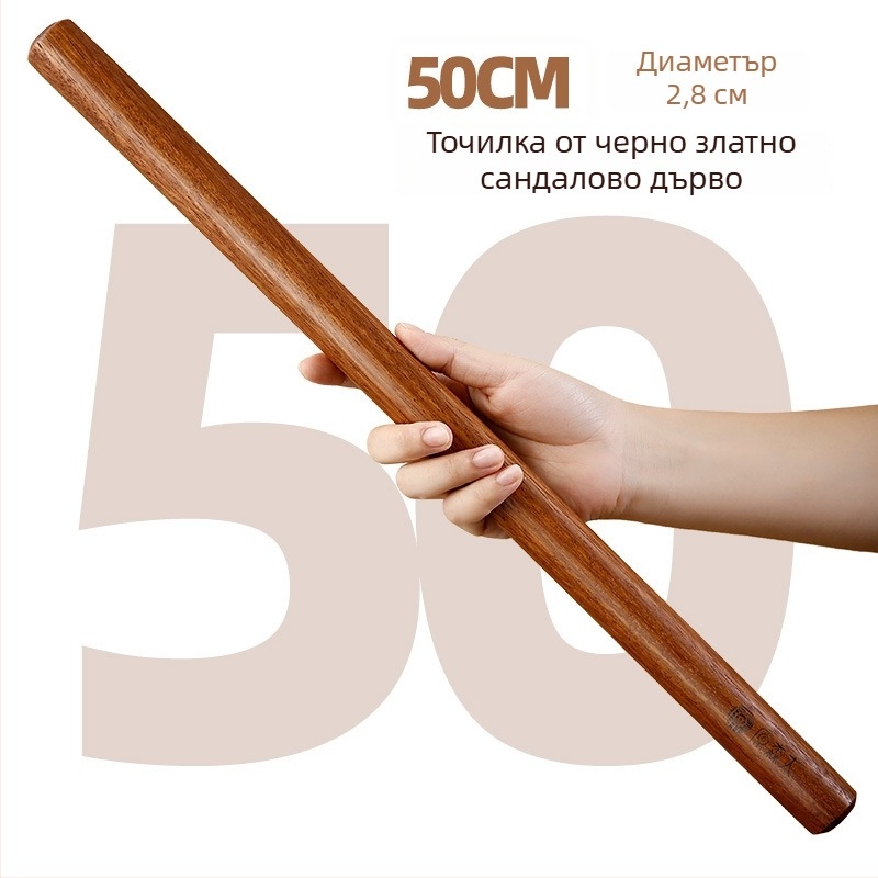 Ролер за тесто от масивно черно сандалово дърво за кори за пелмени, домашно печене, без лак и восък, не залепва за тестото