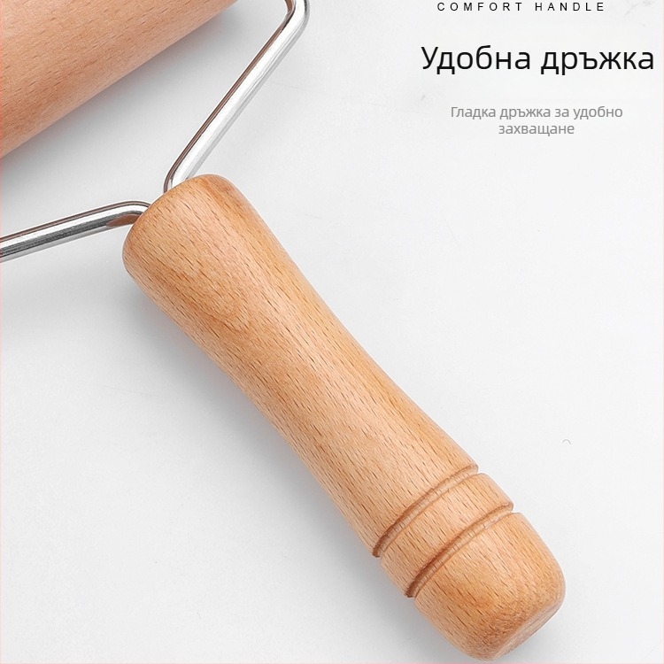 Дървена разточваща пръчка с ролка – ръчен кухненски инструмент за печене