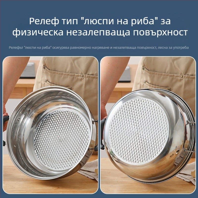 Комплект от дебелостенна неръждаема стомана за горещ пот: шапу пот и супник, за дома и бизнеса, голям капацитет 2.1–4 л, съвместим с газови и индукционни котлони, подарък за откриване на фирма