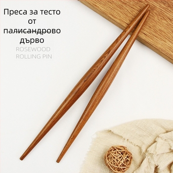 Rosewood разточващ валяк с остри краища за домашна употреба, твърдо дърво за кори за дъмплинги