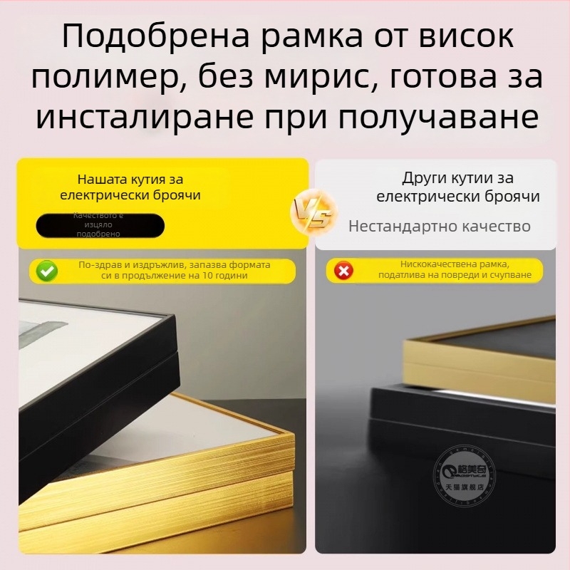 Декоративна картина за електромерната кутия и свързаните електрически табла, дървена рамка, ретро стил, стенна украса