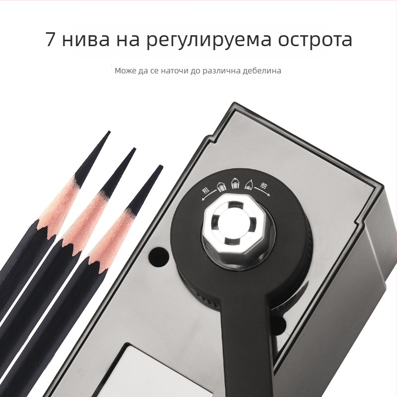 Nioni острилка за моливи за скици – ръчна, квадратна пластмасова, за художествени и въглени моливи