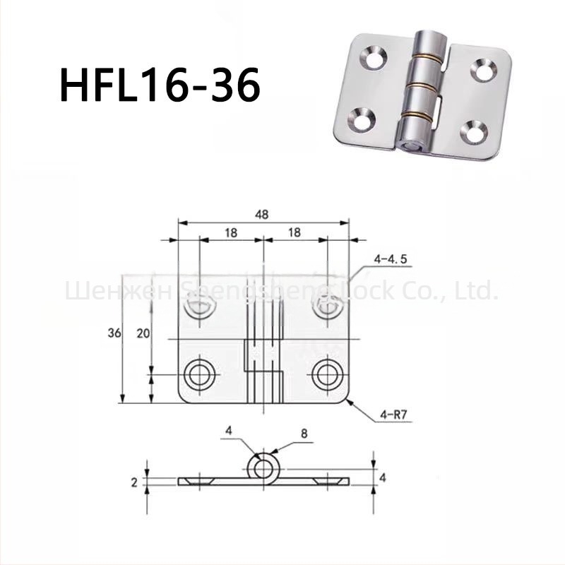 Zeen HFL16-36/50/75 неръждаеми стоманени пеперудени панти, конусна дупка, симетричен плосък тип, 304 неръждаема стомана, ярък светъл финиш, модерен минималистичен стил