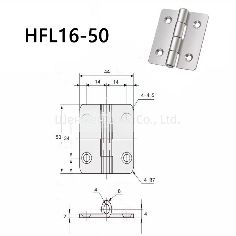 Zeen HFL16-36/50/75 неръждаеми стоманени пеперудени панти, конусна дупка, симетричен плосък тип, 304 неръждаема стомана, ярък светъл финиш, модерен минималистичен стил
