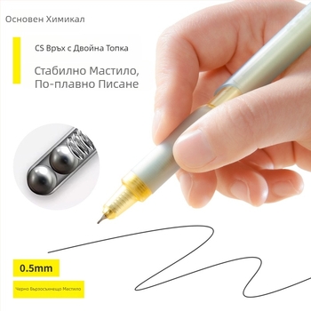 The Pen Says неутрална гел‑писалка с бързосъхнещо водно мастило за учене и подписване – черна технология, балпойнт писалка
