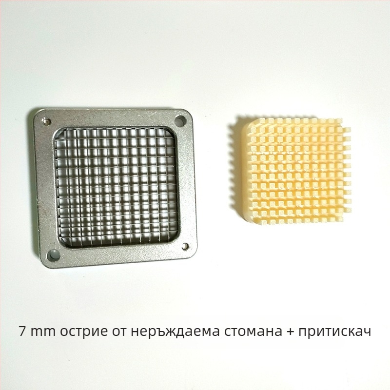Многофункционален прес за картофи за пържени картофи — ръчен инструмент за нарязване на ивици и кубчета, от неръждаема стомана, кухненски помощник