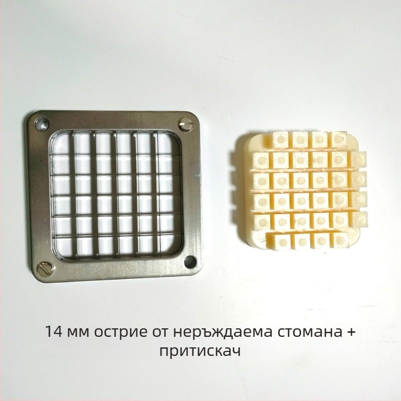 Многофункционален прес за картофи за пържени картофи — ръчен инструмент за нарязване на ивици и кубчета, от неръждаема стомана, кухненски помощник