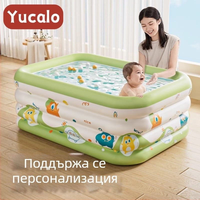 Сгъваем надуваем басейн за бебета и деца за домашна употреба, екстра голям размер