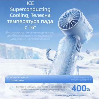 Преносим ръчен вентилатор за ледено охлаждане, USB презареждаем, сгъваем мини вентилатор за външна употреба