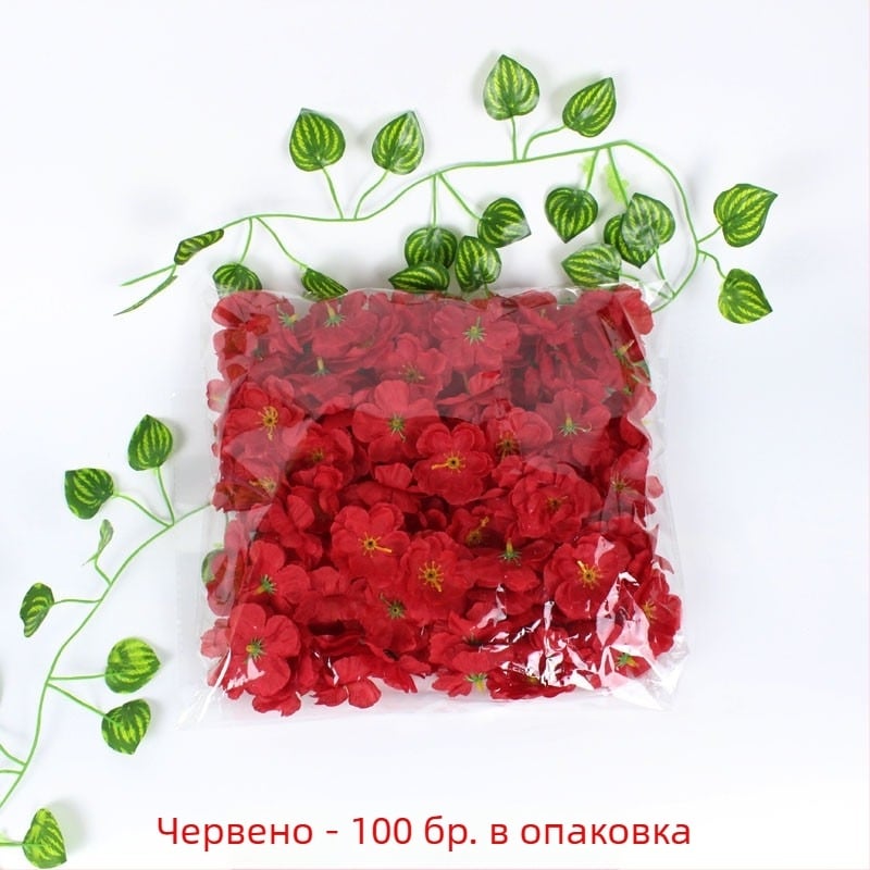 Изкуствени цветя от коприна: прасковени цветчета, рози и сливови цветчета, сватбени фотопреквизити и украса за глава