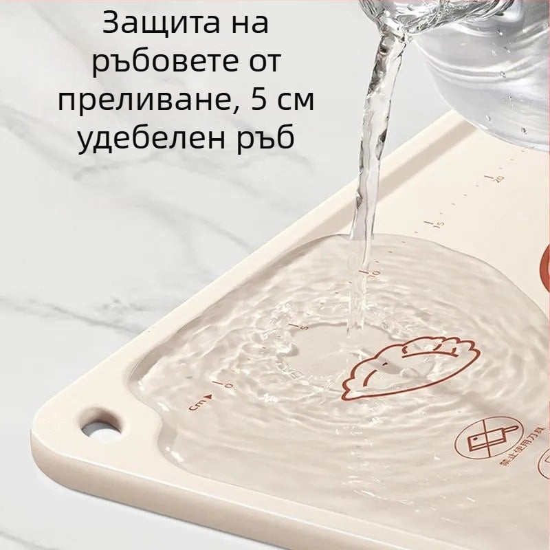 Антибактериална силиконова подложка за месене, хранителен клас, незалепваща и нехлъзгаща се, за кухня и печене, голяма, изключително дебела.