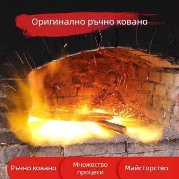 Автентичен ръчно кован железен тиган за пържене с плоско дъно, без покритие, незалепващ, за яйца и пържоли