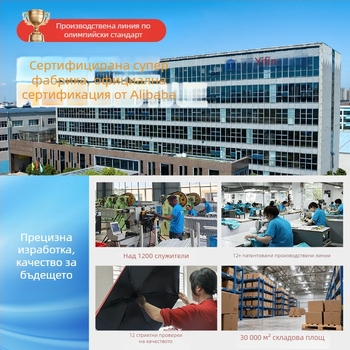 Автоматичен обратноразгъващ чадър с 10 ребра, рефлекторни ленти и цветово координирана дръжка, печат на лого за рекламни и бизнес подаръци