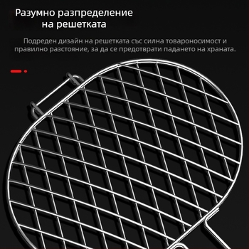 Двустранна щипка за грил от неръждаема стомана за риба и месо – клип за барбекю на въглища, подходящ за четири бургера