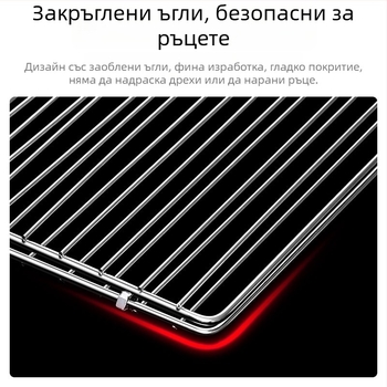Двустранна щипка за грил от неръждаема стомана за риба и месо – клип за барбекю на въглища, подходящ за четири бургера