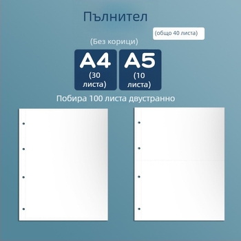 A3 албум за награди, 3‑пръстенова система, вътрешни страници за дейности, A4 удостоверения, многофункционален документален албум