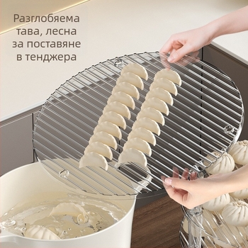 Поставка за кнедли с капак и тава – минималистичен домашен поднос за приготвяне на кнедли