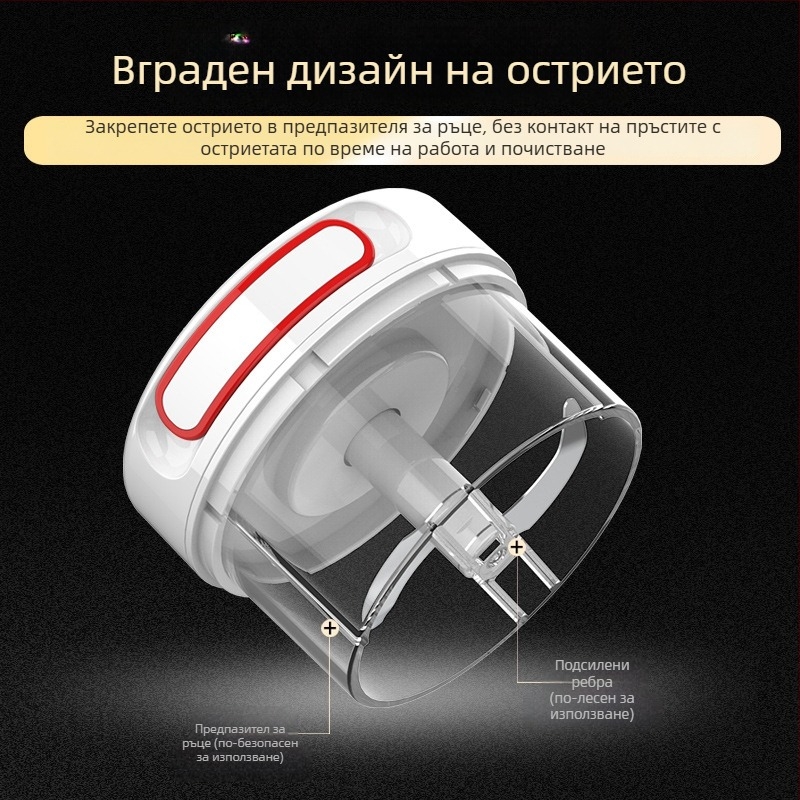 Ръчна преса за чесън с двойно защитно капаче, компактно кухненско устройство за смачкване на чесън