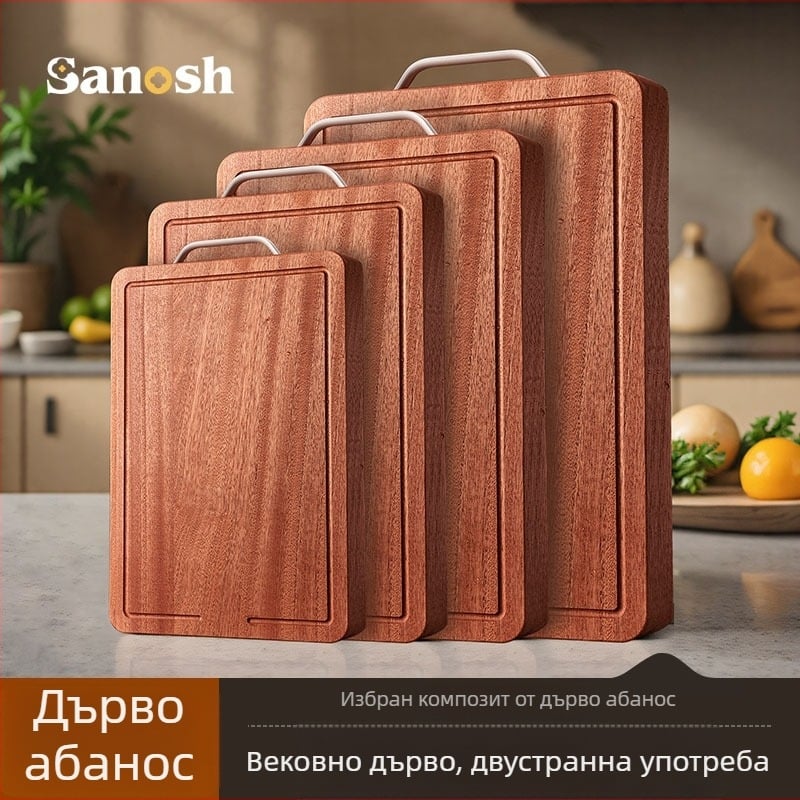 Нов модел дъска за рязане от ебоново дърво, удебелена, двустранна кухненска дъска