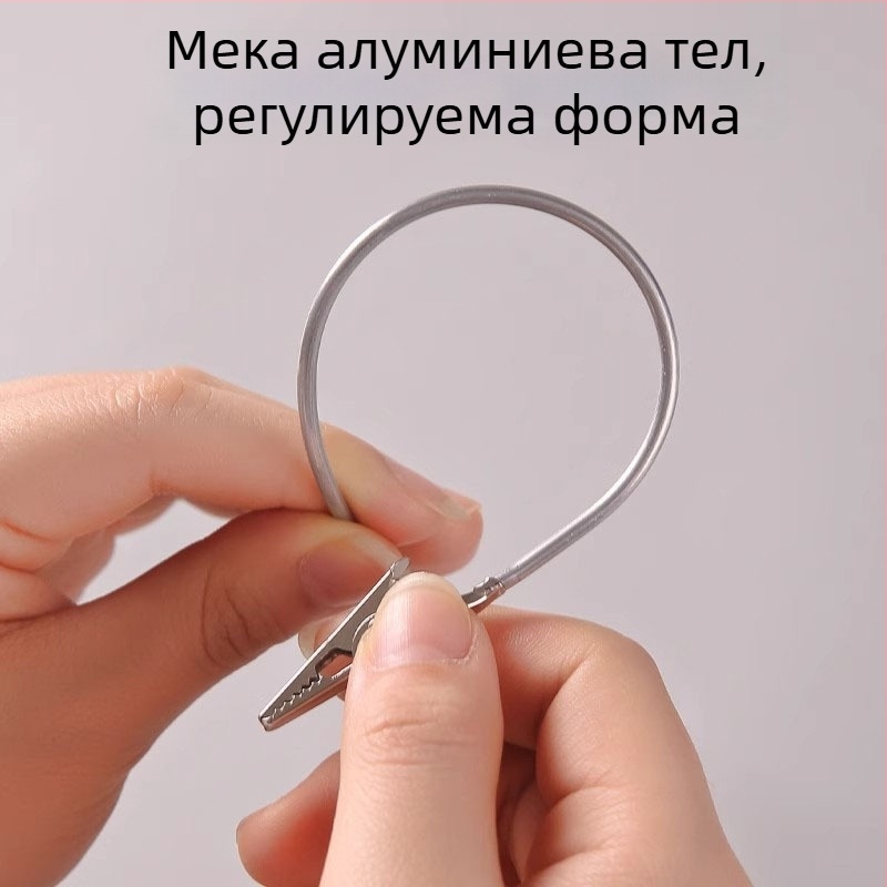 Двойно-глав държач за комари и ароматни пръчки, метален клип за визитки, универсална щипка тип крокодил, държач за пръчки за инсенс, стойка за клип, удължителна гъвкава тръба