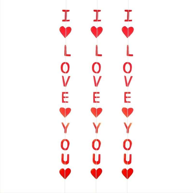 Love You висящи декорации за Деня на Любовта, за сватби и партита — банер за 21-ия рожден ден