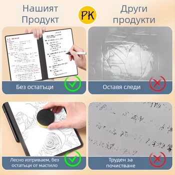 A5 кожен бележник с бяла дъска – преносима настолна дъска за писане в офис