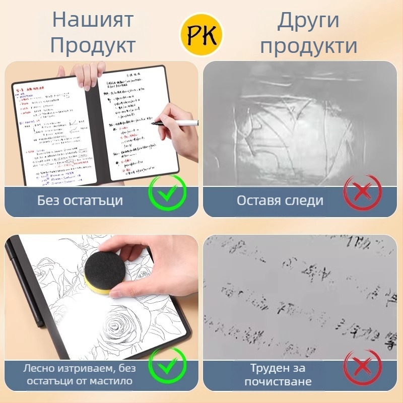 A5 кожен бележник с бяла дъска – преносима настолна дъска за писане в офис