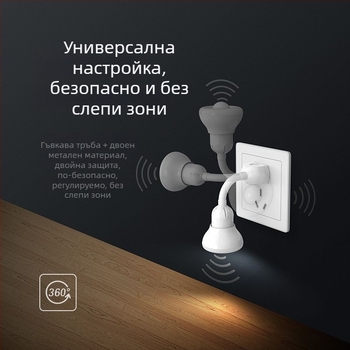 LED нощна лампа с инфрачервен датчик за движение, енергоспестяваща, контролирана от светлината, захранвана от контакт, за стълбища и коридори, стъклен абажур